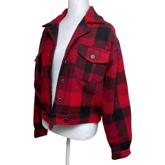 Vintage 90s Plaid Wool Blend Jacket Erika Classics - Picture 3 of 9